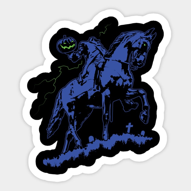 Headless Horseman Sticker by Nick Maskell Designs